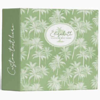 Hawaiian Palm Tree Silhouette Pattern Green ID1093