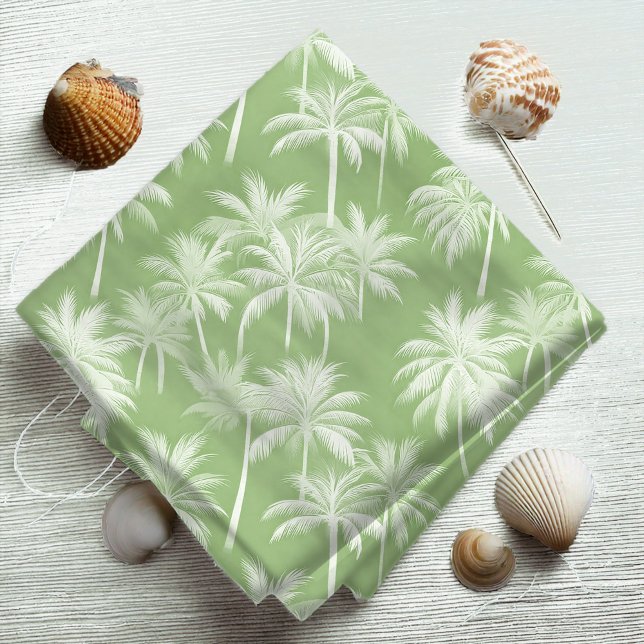 Hawaiian Palm Tree Silhouette Pattern Green ID1093 Fabric (Creator Uploaded)