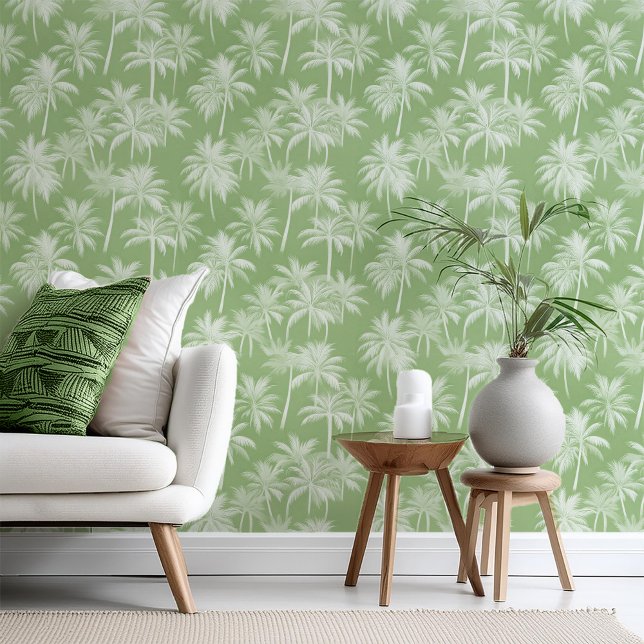 Hawaiian Palm Tree Silhouette Pattern Green ID1093 Wallpaper (Creator Uploaded)