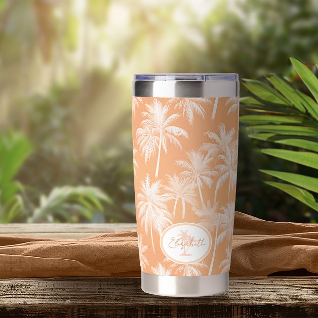 Hawaiian Palm Tree Silhouette Pattern Tacao ID1093 Insulated Tumbler (Creator Uploaded)