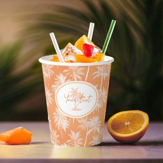 Hawaiian Palm Tree Silhouette Pattern Tacao ID1093 Paper Cups (Creator Uploaded)