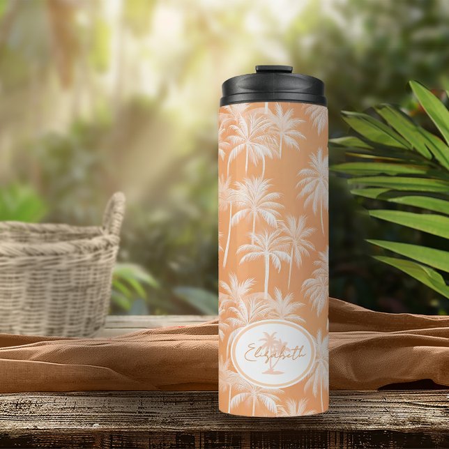 Hawaiian Palm Tree Silhouette Pattern Tacao ID1093 Thermal Tumbler (Creator Uploaded)