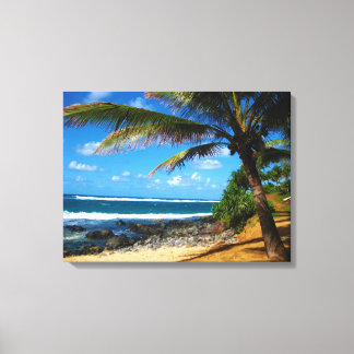 Hawaiian Palm Tree Wrapped Canvas Print