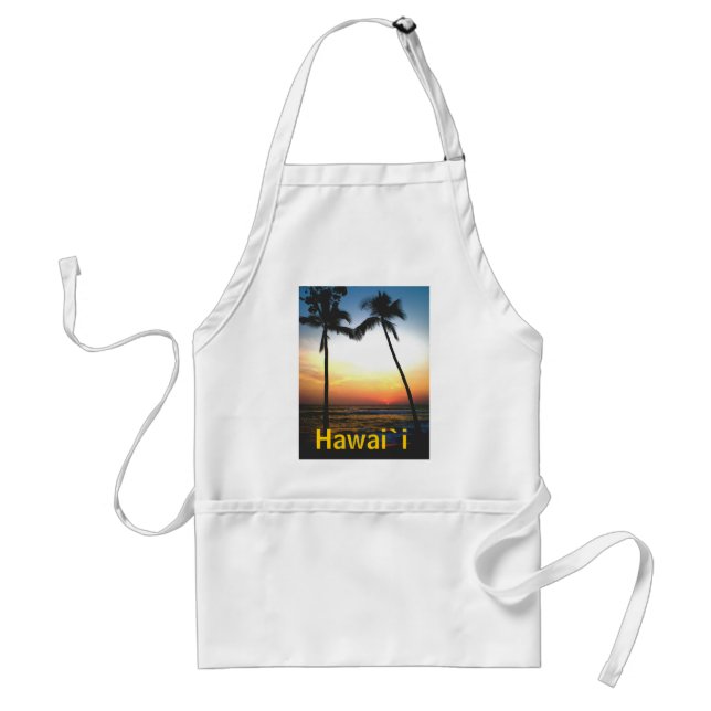 Hawaiian Palm Trees Adult Apron (Front)