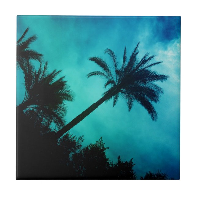 Hawaiian Palm Trees Ceramic Tile (Front)