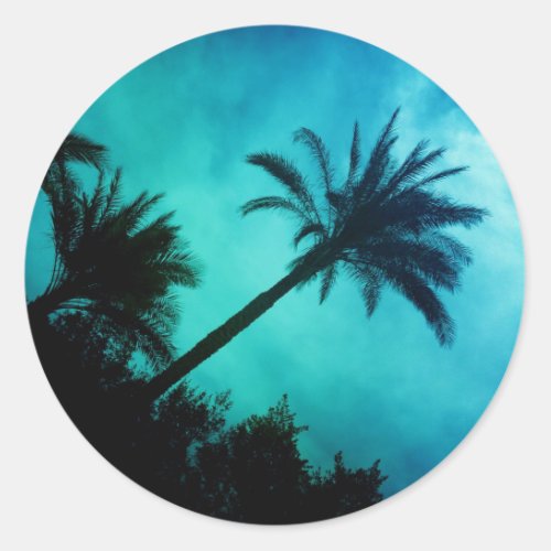 Hawaiian Palm Trees Classic Round Sticker
