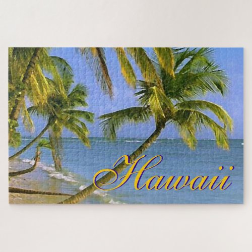 Hawaiian Palm Trees Exotic Travel Art Jigsaw Puzzle