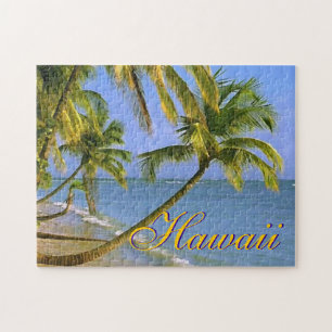 Hawaiian Palm Trees Exotic Travel Art Jigsaw Puzzle