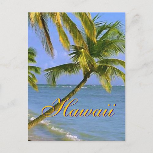 Hawaiian Palm Trees Script Postcards