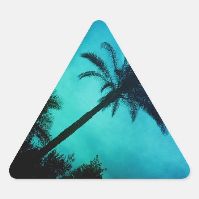 Hawaiian Palm Trees Triangle Sticker (Front)