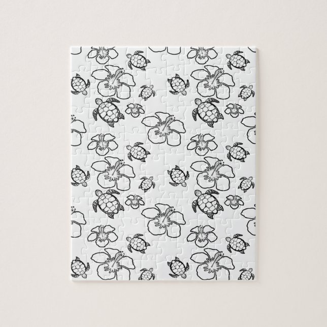 Hawaiian Pattern Adult Coloring Puzzle (Vertical)