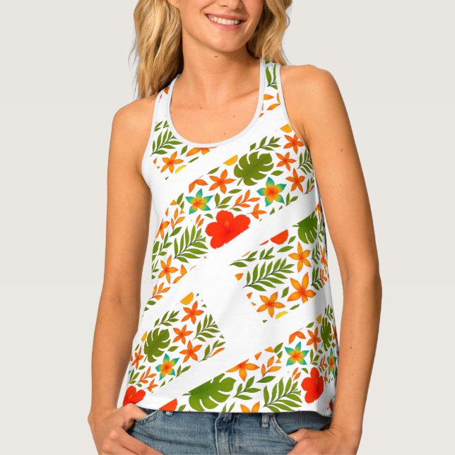 Hawaiian pattern tank top (Front)