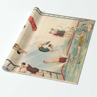 Hawaiian Pearl divers male swimmers circus act Wrapping Paper