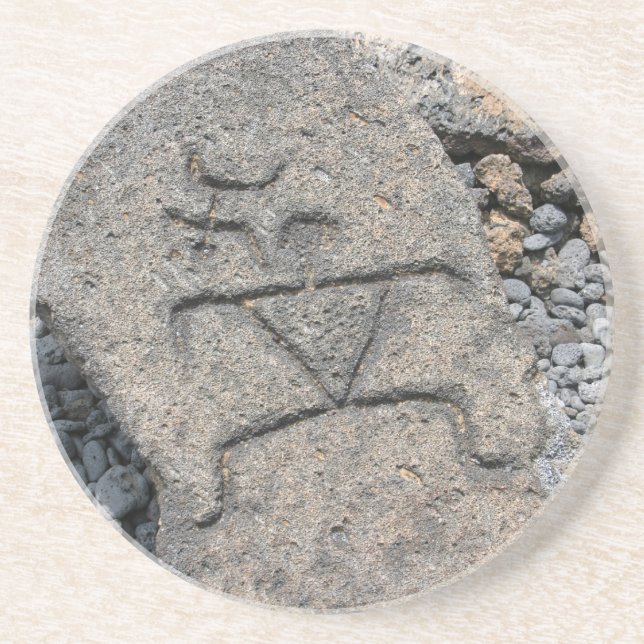 Hawaiian Petroglyph Coaster (Front)