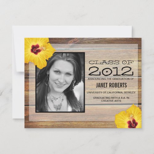 Hawaiian Photo Graduation Invitation