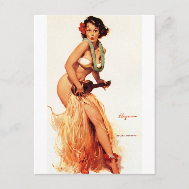 Hawaiian Pin Up Postcard (Front)