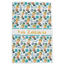 Hawaiian Pineapple and Hibiscus Medium Gift Bag