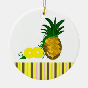 Hawaiian Pineapple Ceramic Ornament