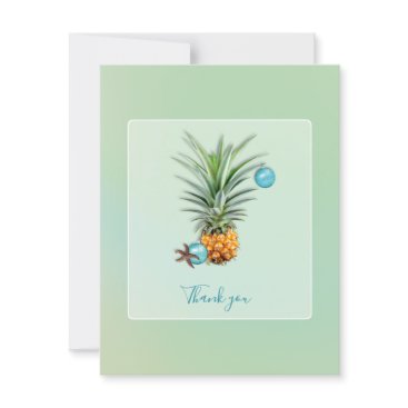 Hawaiian Pineapple Christmas Thank You Flat Note Holiday Card Hawaiian Pineapple Christmas Thank You Flat Note Holiday Card