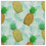 Hawaiian Pineapple Light Blue Fabric