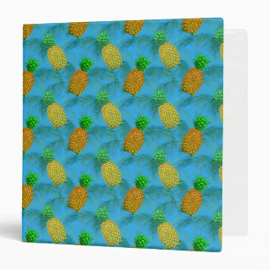 Hawaiian Pineapple Navy Blue 3 Ring Binder