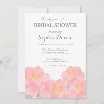 Hawaiian Pink Floral Bridal Shower Invitation by SimplyInvite at Zazzle