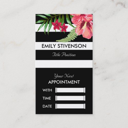 Hawaiian Pink Flower Appointment Card