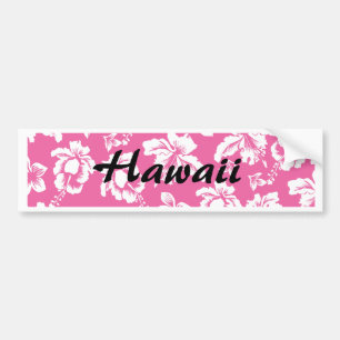 Hawaiian Pink Flower Bumper Sticker