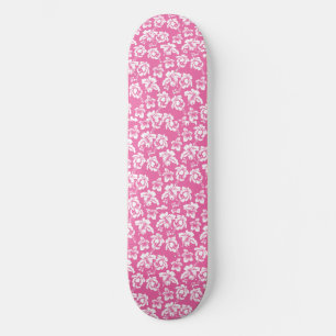 Hawaiian Pink Flower Skateboard Deck
