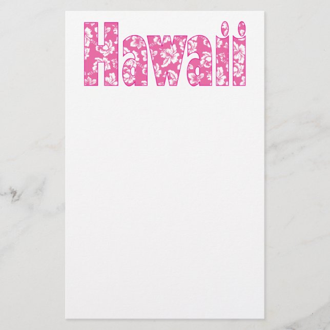Hawaiian Pink Flower Stationery (Front)