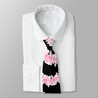 Hawaiian Pink Plumeria Lei Elegant Floral Neck Tie