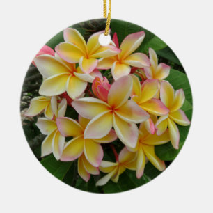Hawaiian Plumeria Ceramic Ornament