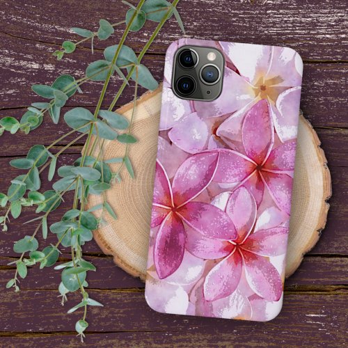 Hawaiian Plumeria Flower Watercolor Art Painting iPhone 11 Pro Max Case