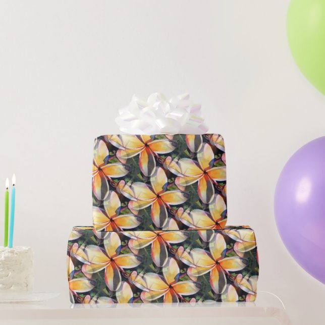 Hawaiian Plumeria Flower Wrapping Paper (Party Gifts)