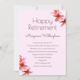 Hawaiian Plumeria Flowers Her Retirement Party Invitation
