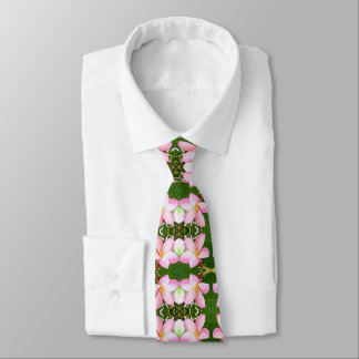 Hawaiian plumeria flowers neck tie