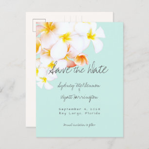Hawaiian Plumeria Frangipani Save the Date Holiday