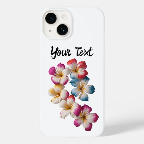 Hawaiian Plumeria on White _ Personalize Case_Mate iPhone 14 Case