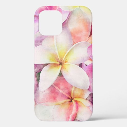 Hawaiian Plumeria Tropical Floral Watercolor iPhone 12 Pro Case