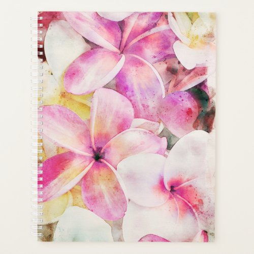 Hawaiian Plumeria Tropical Floral Watercolor Planner