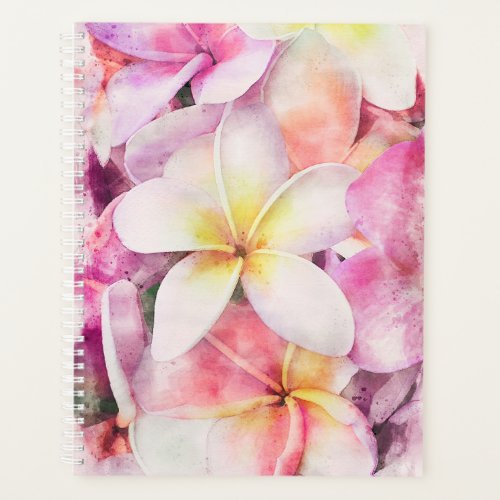 Hawaiian Plumeria Tropical Floral Watercolor Planner