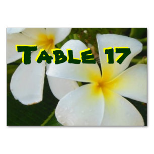 Hawaiian Plumerias Table Number