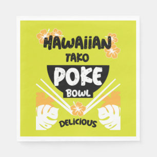 Hawaiian Poke Bowl Tako Poke Napkins