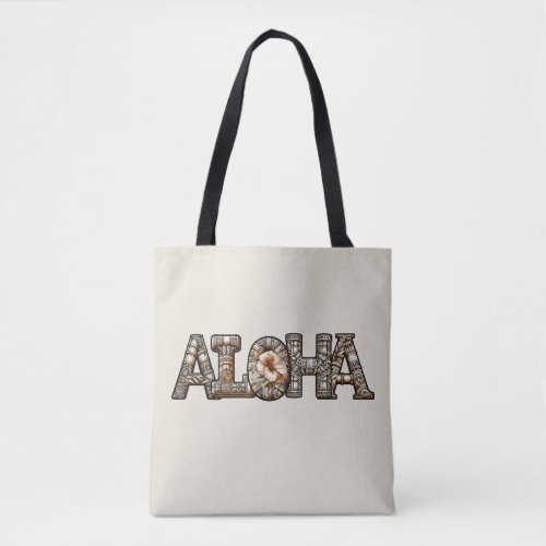 Hawaiian Polynesian Aloha Bamboo Look Tote Bag