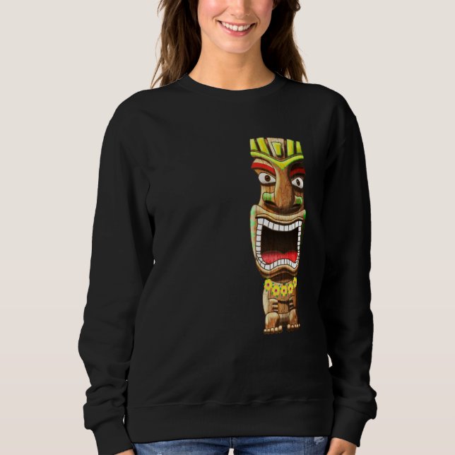 Hawaiian Polynesian Tiki Statue Sweatshirt (Front)