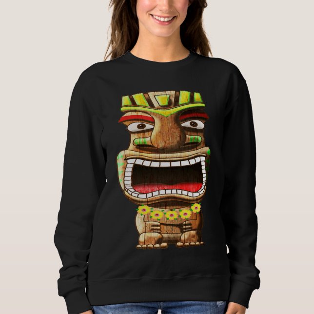 Hawaiian Polynesian Tiki Statue Sweatshirt (Front)
