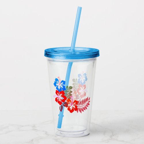 Hawaiian Print  Acrylic Tumbler