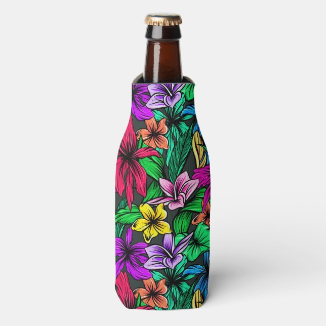 Hawaiian Print Bottle Cooler (Bottle Front)