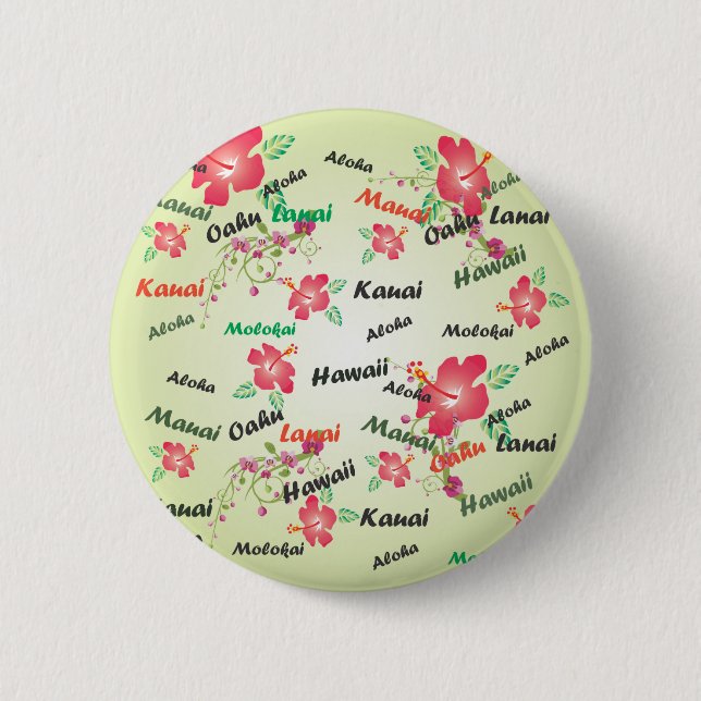 Hawaiian Print Button (Front)