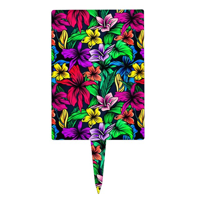 Hawaiian Print Cake Topper (Front)